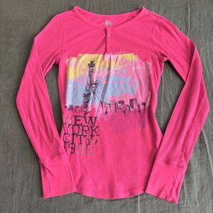 henley long sleeve with new york print